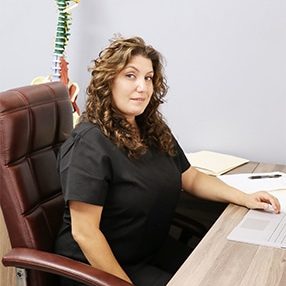 Chiropractor Los Angeles CA Heather Valinsky at her Desk